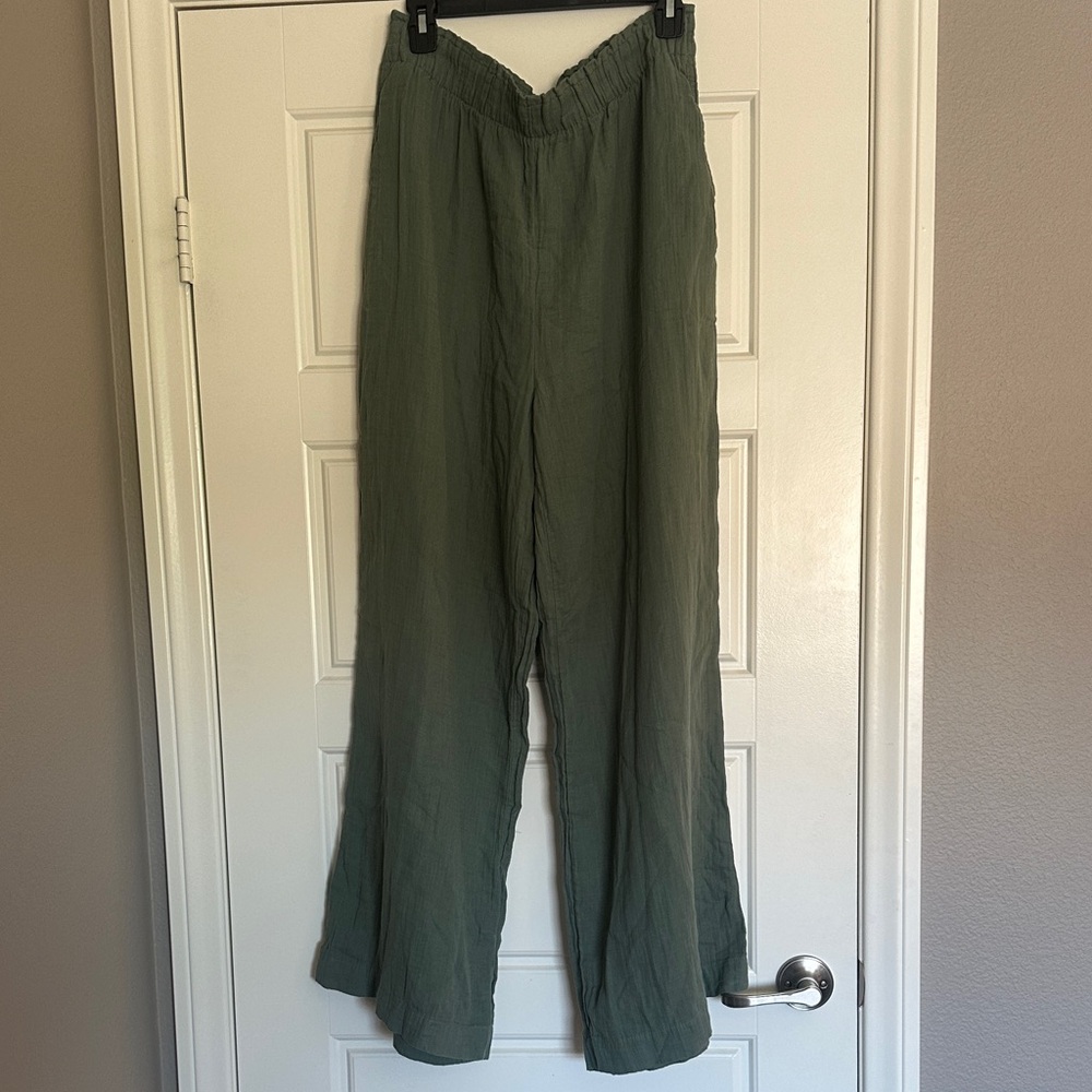 GAPGreen Gauze Relaxed Pants